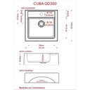 Ver mais imagens de Kit com 4 Gabinetes para Banheiro 2 Portas 1 Gaveta com Cuba Q35 e Espelheira Legno 830W Branco/Nogal