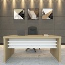 Ver imagem 5 de Conjunto Tamburato Mesa 1600 Gaveteiro Balcão 2 Portas Armário com Nicho e com Gavetas Carvalho Branco Artany