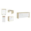 Ver imagem 2 de Conjunto Tamburato Mesa 1600 Gaveteiro Balcão 2 Portas Armário com Nicho e Balcão com Gavetas