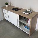 Ver imagem 4 de Conjunto Tamburato Mesa 1600 Gaveteiro Balcão 2 Portas Armário com Nicho e Balcão com Gavetas