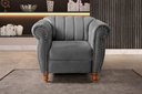 Ver imagem 1 de Poltrona Realeza Chesterfield Cadeira Vintage Decoração Retrô Cinza Grafite