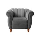 Ver imagem 4 de Poltrona Realeza Chesterfield Cadeira Vintage Decoração Retrô Cinza Grafite