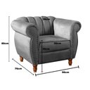 Ver imagem 3 de Poltrona Realeza Chesterfield Cadeira Vintage Decoração Retrô Cinza Grafite