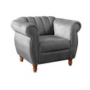 Ver imagem 2 de Poltrona Realeza Chesterfield Cadeira Vintage Decoração Retrô Cinza Grafite