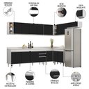 Ver imagem 3 de Armário de Cozinha Modulado de Canto 8 Peças Cp26 Balcão com Tampo Branco/preto - Lumil Lumil Móveis
