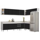 Ver imagem 1 de Armário de Cozinha Modulado de Canto 8 Peças Cp26 Balcão com Tampo Branco/preto - Lumil Lumil Móveis