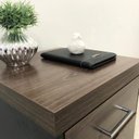 Ver mais imagens de Conjunto Tamburato Mesa 1600 Gaveteiro Balcão 2 Portas Armário com Nicho e com Gavetas Charuto Preto Artany