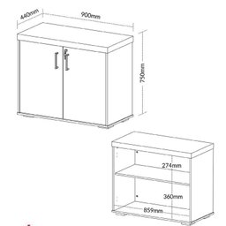 Kit 4 Peças com Mesa para Escritório Diretor em L, Armário Multiuso Alto, Armário Baixo e Balcão com Gavetas - 15