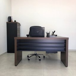 Kit 4 Peças com Mesa para Escritório Diretor em L, Armário Multiuso Alto, Armário Baixo e Balcão com Gavetas - 12