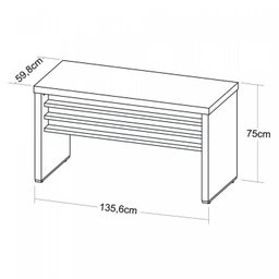 Kit 4 Peças com Mesa para Escritório Diretor em L, Armário Multiuso Alto, Armário Baixo e Balcão com Gavetas - 19