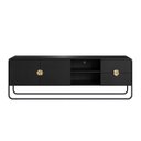 Ver imagem 3 de Rack Luna Orgânico para Tv até 65'' 180x60cm 2 Portas Nero/preto 28076