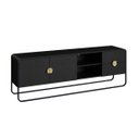 Ver imagem 1 de Rack Luna Orgânico para Tv até 65'' 180x60cm 2 Portas Nero/preto 28076