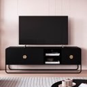 Ver imagem 2 de Rack Luna Orgânico para Tv até 65'' 180x60cm 2 Portas Nero/preto 28076