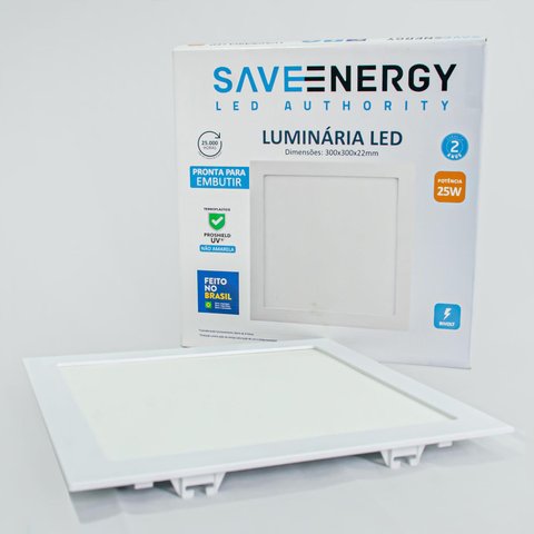 Luminária Plafon Led Embutir 25w 4000k Branco Saveenergy Save Energy Led Embutir Se-240.600