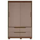 Ver imagem 2 de Guarda Roupa Casal 136cm 2 Portas Solare Nogueira/Cappuccino a02 - Mpozenato