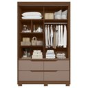 Ver imagem 5 de Guarda Roupa Casal 136cm 2 Portas Solare Nogueira/Cappuccino a02 - Mpozenato