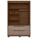 Ver imagem 6 de Guarda Roupa Casal 136cm 2 Portas Solare Nogueira/Cappuccino a02 - Mpozenato