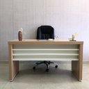 Ver imagem 5 de Kit 4 Peças com Mesa para Escritório Diretor em L, Armário Multiuso Alto, Armário Baixo e Balcão com