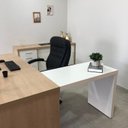 Ver imagem 6 de Kit 4 Peças com Mesa para Escritório Diretor em L, Armário Multiuso Alto, Armário Baixo e Balcão com