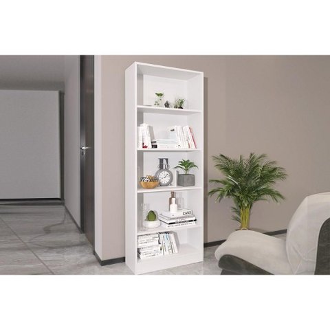 Estante Livreiro de Escritório Me4141 C/ 4 Prateleiras Branco - Tecno Mobili
