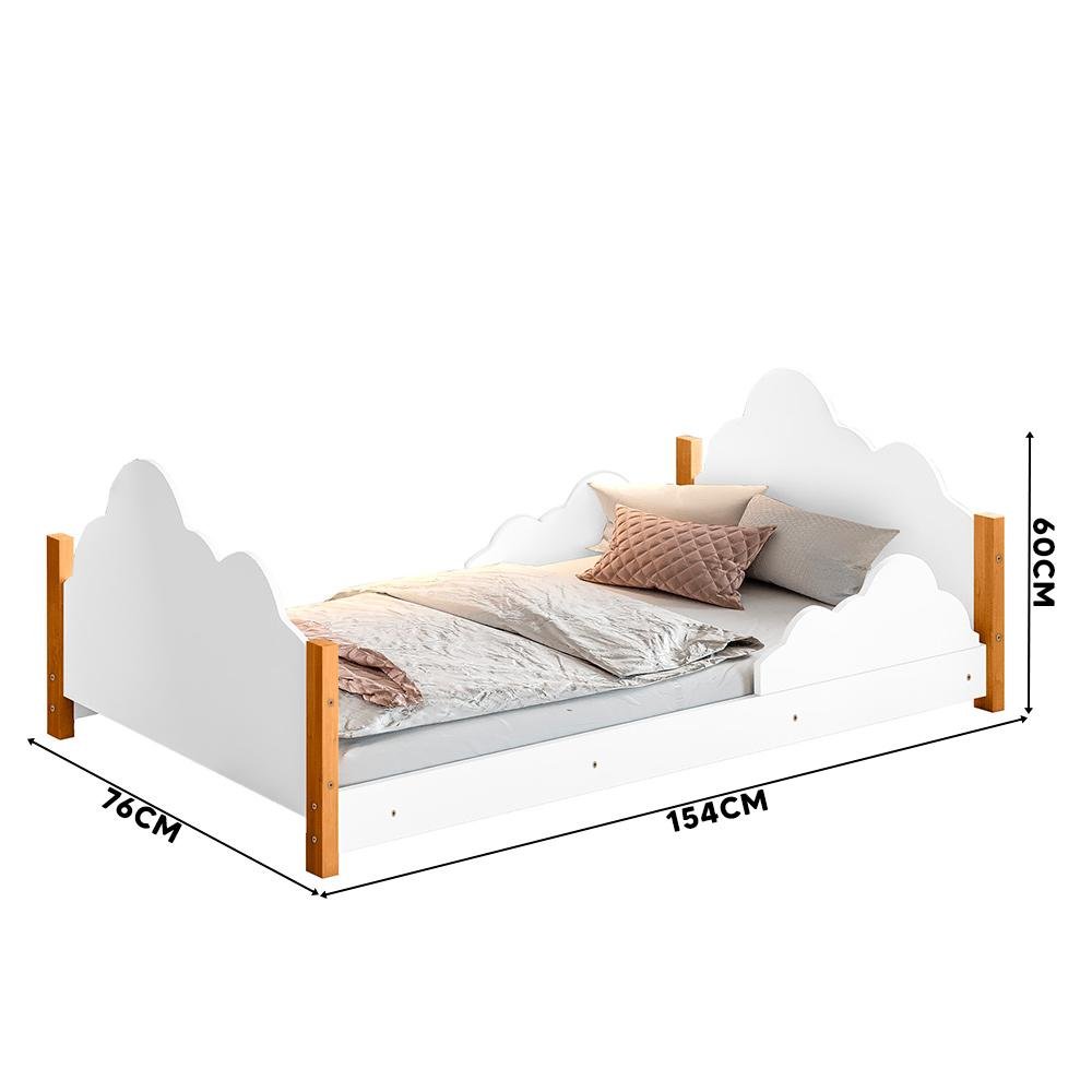 Cama Infantil Nuvem Com Grade De Proteção Branca Cristal Divaloto - 4