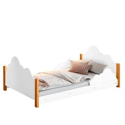 Cama Infantil Nuvem com Grade de Proteção Branca Cristal Divaloto - 2