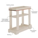 Ver imagem 4 de Carrinho Bar com Rodizios 80 Cm 4627 Off White Arly