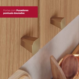 Cozinha Compacta 4 Peças com Balcão Pia Yasmin Espresso Móveis - 11