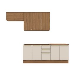 Cozinha Compacta 4 Peças com Balcão Pia Yasmin Espresso Móveis - 4