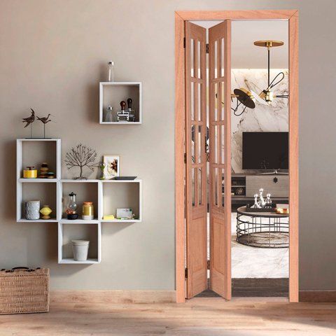 Kit Porta Camarão Quadriculada em Eucalipto e Abertura , 213cm X 84cm X 12cm Abertura Direita