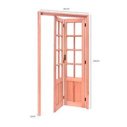 Kit Porta Camarão Quadriculada em Eucalipto e Abertura Direita, 213cm X 84cm X 12cm - 4