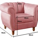 Ver imagem 3 de Poltrona Realeza Chesterfield Cadeira Vintage Decoração Retrô Rosa