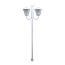 Ver imagem 1 de Poste Braço Curvo Luminária Romana Dupla Jardim Branco 200cm
