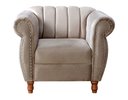 Ver imagem 4 de Poltrona Realeza Chesterfield Cadeira Vintage Decoração Retrô Cinza Capuccino