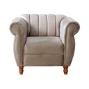 Ver imagem 4 de Poltrona Realeza Chesterfield Cadeira Vintage Decoração Retrô Cinza Capuccino