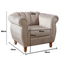 Ver imagem 3 de Poltrona Realeza Chesterfield Cadeira Vintage Decoração Retrô Cinza Capuccino