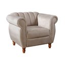 Ver imagem 2 de Poltrona Realeza Chesterfield Cadeira Vintage Decoração Retrô Cinza Capuccino