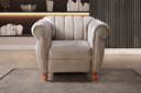 Ver imagem 1 de Poltrona Realeza Chesterfield Cadeira Vintage Decoração Retrô Cinza Capuccino