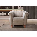 Ver imagem 1 de Poltrona Realeza Chesterfield Cadeira Vintage Decoração Retrô Cinza Capuccino