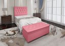 Ver imagem 1 de Conjunto Cabeceira Solteiro e Recamier Baú 0,90m Madrid Suede Rosa Dal Poz Estofados