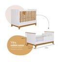Ver imagem 3 de Berço Americano 2 em 1 100% MDF para Colchão 130x70cm Multimóveis Crper-BER002 Branco/Madeirado