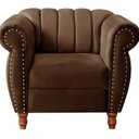 Ver imagem 4 de Poltrona Realeza Chesterfield Cadeira Vintage Decoração Retrô Marrom