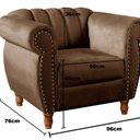 Ver imagem 3 de Poltrona Realeza Chesterfield Cadeira Vintage Decoração Retrô Marrom
