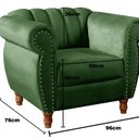 Ver imagem 3 de Poltrona Realeza Chesterfield Cadeira Vintage Decoração Retrô Verde