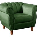 Ver imagem 2 de Poltrona Realeza Chesterfield Cadeira Vintage Decoração Retrô Verde