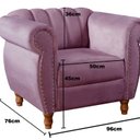Ver imagem 3 de Poltrona Realeza Chesterfield Cadeira Vintage Decoração Retrô Roxo