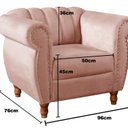 Ver imagem 3 de Poltrona Realeza Chesterfield Cadeira Vintage Decoração Retrô Rosa Rose