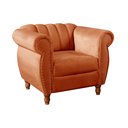 Ver imagem 2 de Poltrona Realeza Chesterfield Cadeira Vintage Decoração Retrô Laranja Terracota