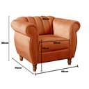Ver imagem 3 de Poltrona Realeza Chesterfield Cadeira Vintage Decoração Retrô Laranja Terracota