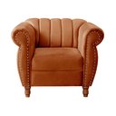 Ver imagem 4 de Poltrona Realeza Chesterfield Cadeira Vintage Decoração Retrô Laranja Terracota